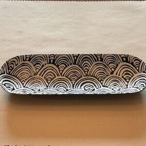 Short Stories Ceramic Tray in Navy Blue & White